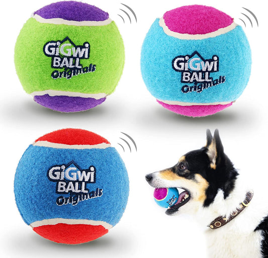 Tennis Balls for Dogs, Squeaky Dog Tennis Balls for Exercise, High Bouncy Dog Balls Bright Colors 2.5 Inches, Interactive Funny Dog Toys for All Breeds of Dogs Indoor & Outdoor Dog Games